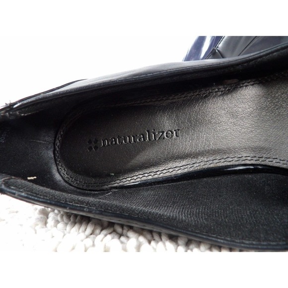 Naturalizer Womens Black Almond Toe Slip On Wedge Pump Heels Size 9 M - Picture 9 of 9
